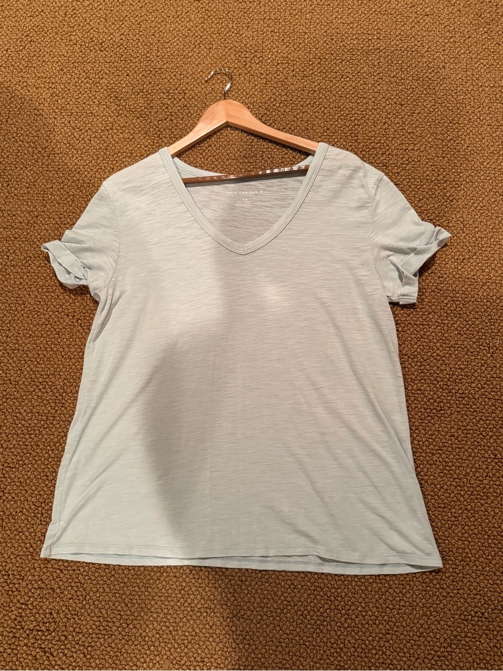 American Eagle Outfitters Light Sage V-Neck Tee